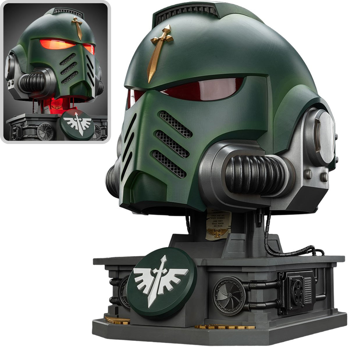 Joy Toy Warhammer 40,000 Dark Angels MkX 1:1 Scale Roleplay Helmet Prop Replica with Stand