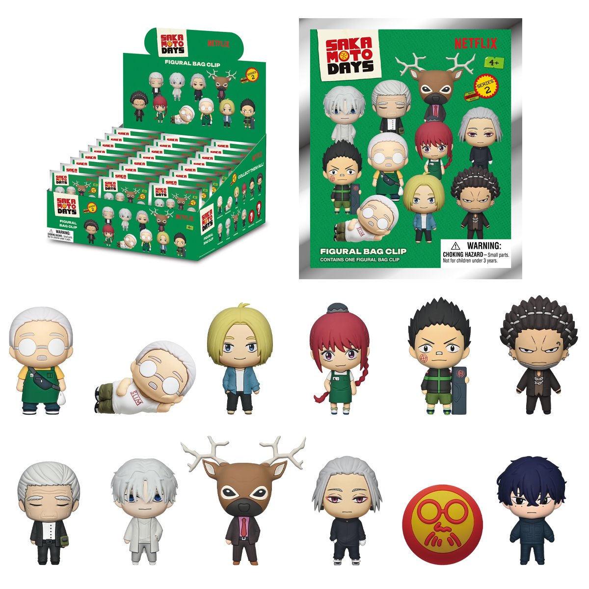 Sakamoto Days Series 2 3D Foam Bag Clip Display Case of 24