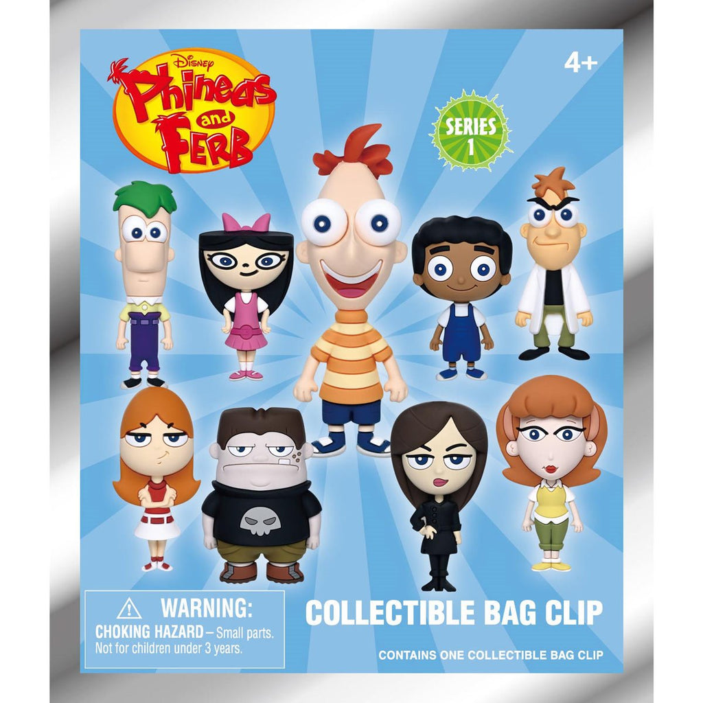 Phineas and Ferb 3D Foam Bag Clip Display Case of 24