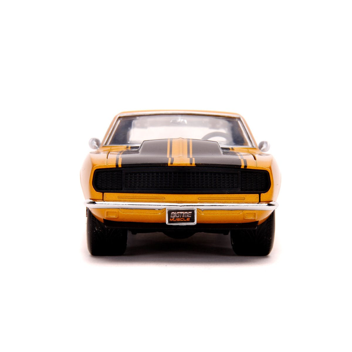 Bigtime Muscle 1967 Chevy Camaro Gold with Black Stripes 1:24 Scale Die-Cast Metal Vehicle