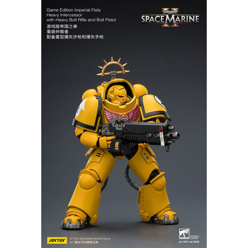 Joy Toy Warhammer 40,000 Space Marines Game Edition Imperial Fists Intercessor Rifle & Pistol 1:18 Scale Action Figure