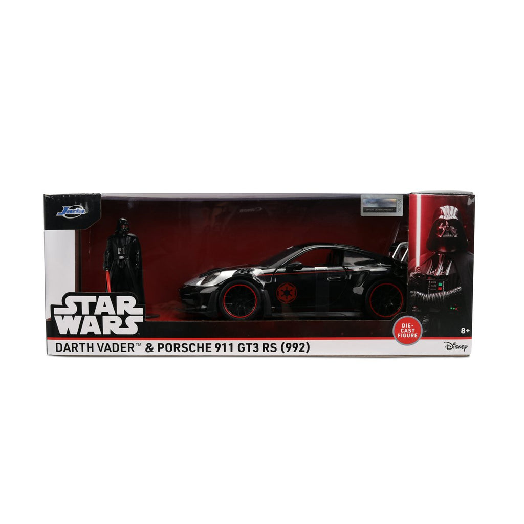 Hollywood Rides Star Wars Porsche 911 GT3 RS 992 1:24 Scale Die-Cast Metal Vehicle with Darth Vader Figure