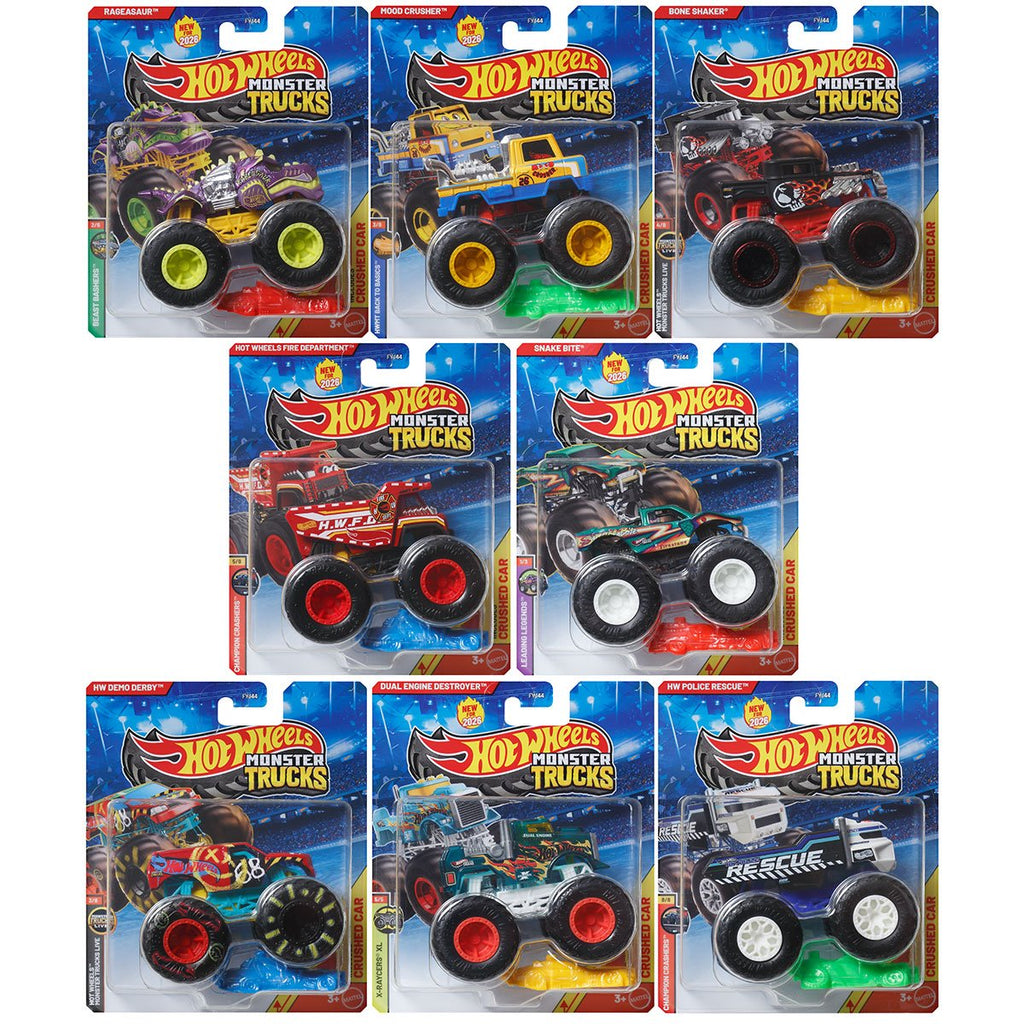 Hot Wheels Monster Trucks 1:64 Scale Vehicle 2026 Mix 2 Case of 8