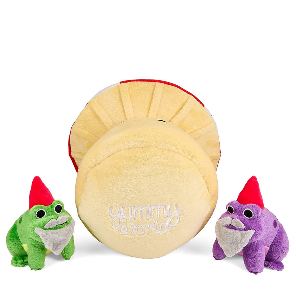 Mushroom with Frog Gnomes 13-Inch Interactive Phunny Plush