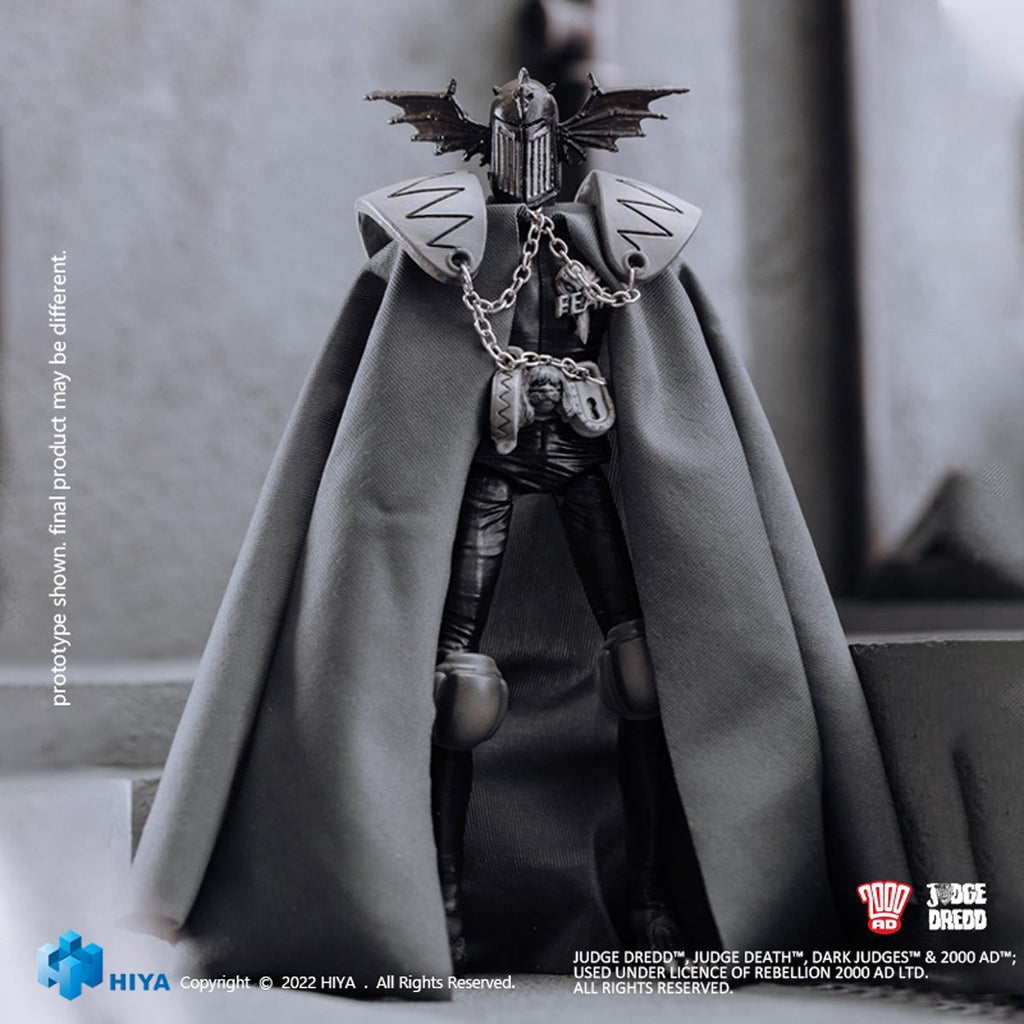 Judge Dredd Judge Fear Black and White Exquisite Mini Series 1:18 Scale Action Figure