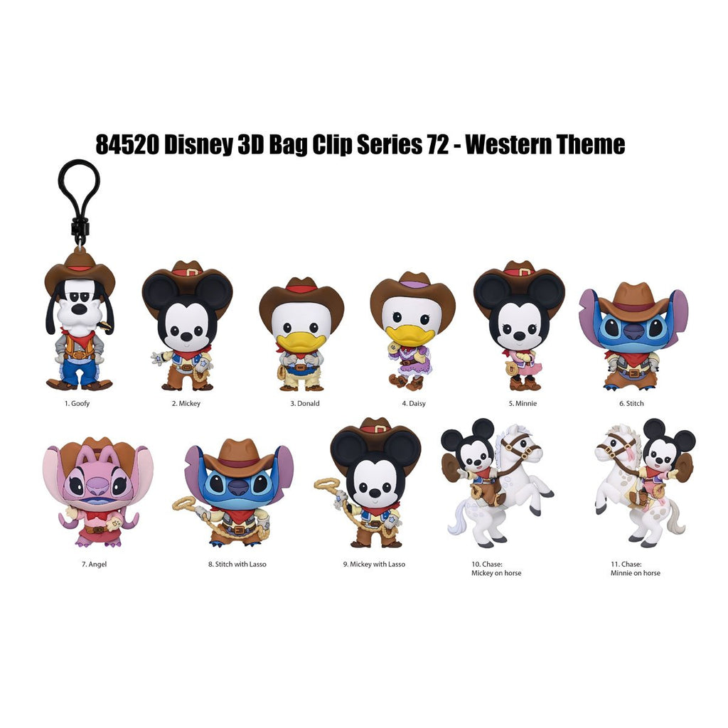 Disney Classic Western Series 71 3D Foam Bag Clip Display Case of 24