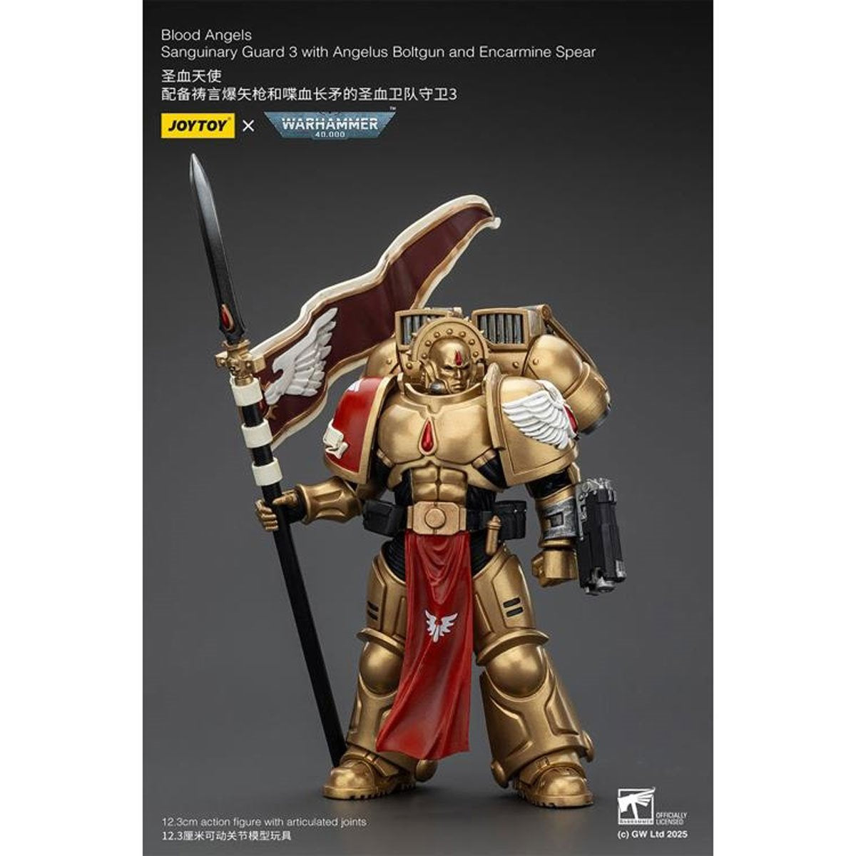 Joy Toy Warhammer 40,000 Blood Angels Sanguinary Guard 3 with Boltgun Spear 1:18 Scale Action Figure