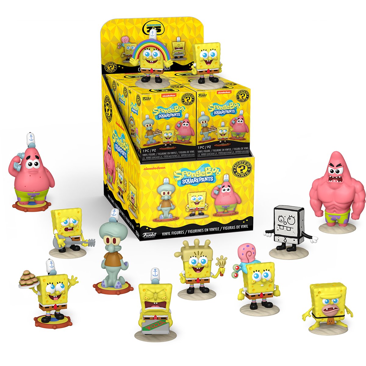 SpongeBob SquarePants 25th Anniversary Funko Mystery Minis Mini-Figure Display Case of 12