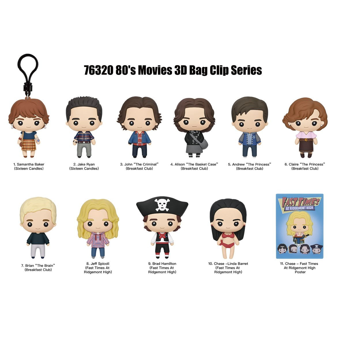 Universal 1980s Movies 3D Foam Bag Clip Display Case of 24