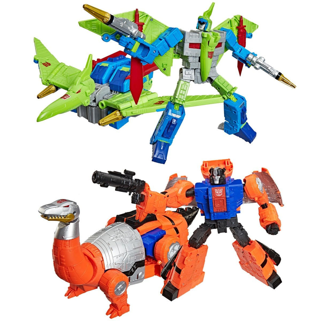 Transformers Generations Selects Age of the Primes Leader Class G2 Universe Dinobots Swoop and Sludge