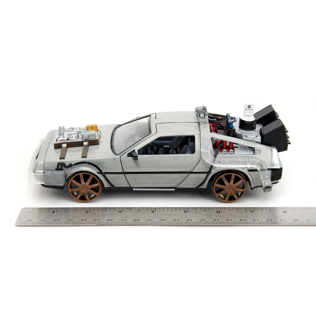 Hollywood Rides Back to the Future III Time Machine Rail Wheels 1:24 Die-Cast Metal Vehicle