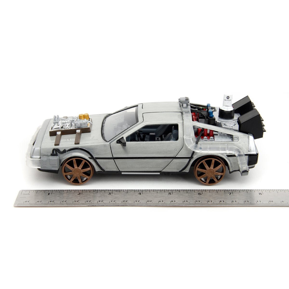 Hollywood Rides Back to the Future III Time Machine Rail Wheels 1:24 Die-Cast Metal Vehicle