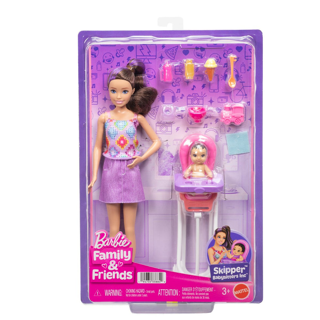 Barbie Family & Friends Playset and Doll Case of 3