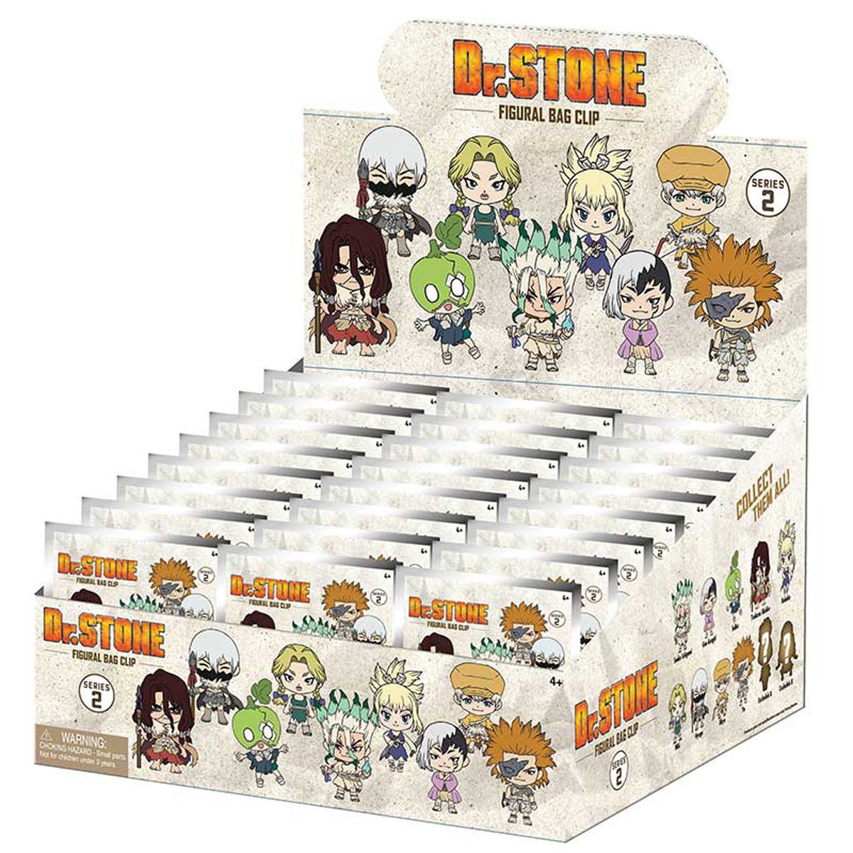 Dr. Stone Series 2 3D Foam Bag Clip Display Case of 24