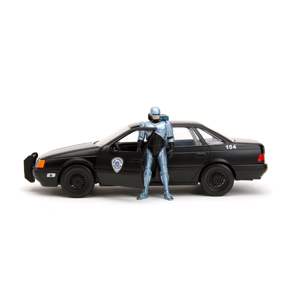 Hollywood Rides RoboCop OCP Ford Taurus 1:24 Scale Die-Cast Metal Vehicle with RoboCop Figure