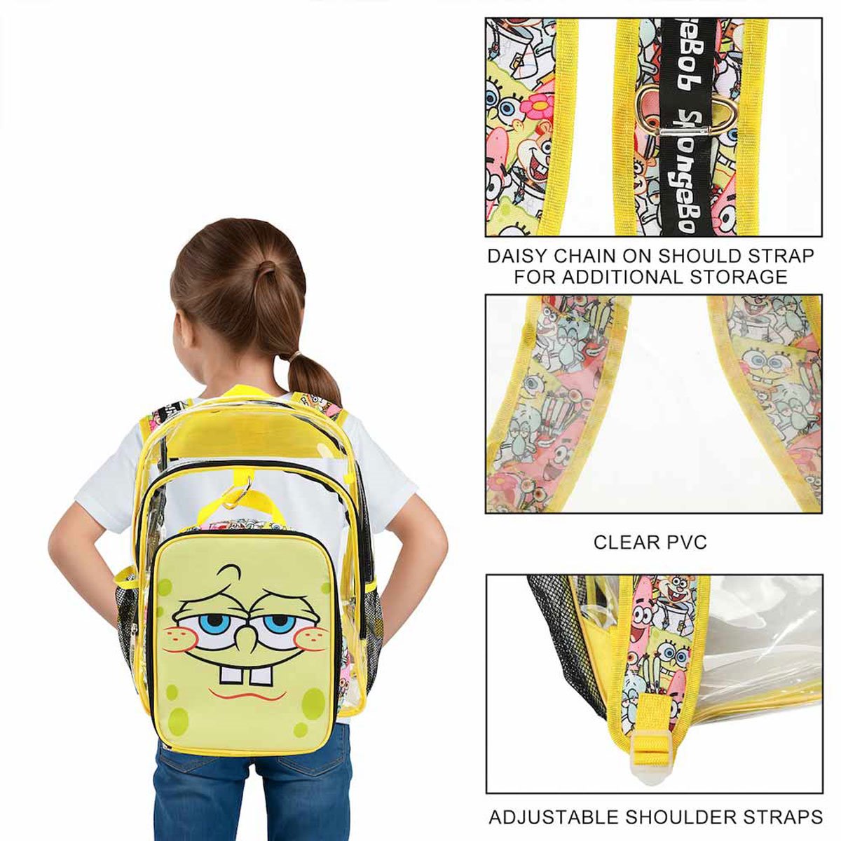 SpongeBob SquarePants Clear Youth Backpack 5-Piece Set