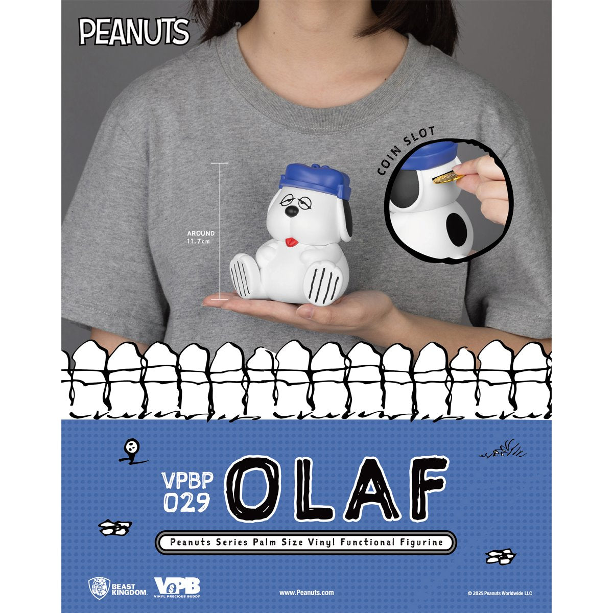 Peanuts Olaf VPBP-029 Peanuts Series Palm Size Vinyl Functional Piggy Bank