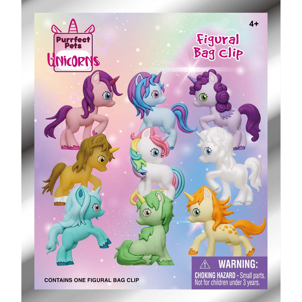 Unicorns 3D Foam Bag Clip Random 6-Pack