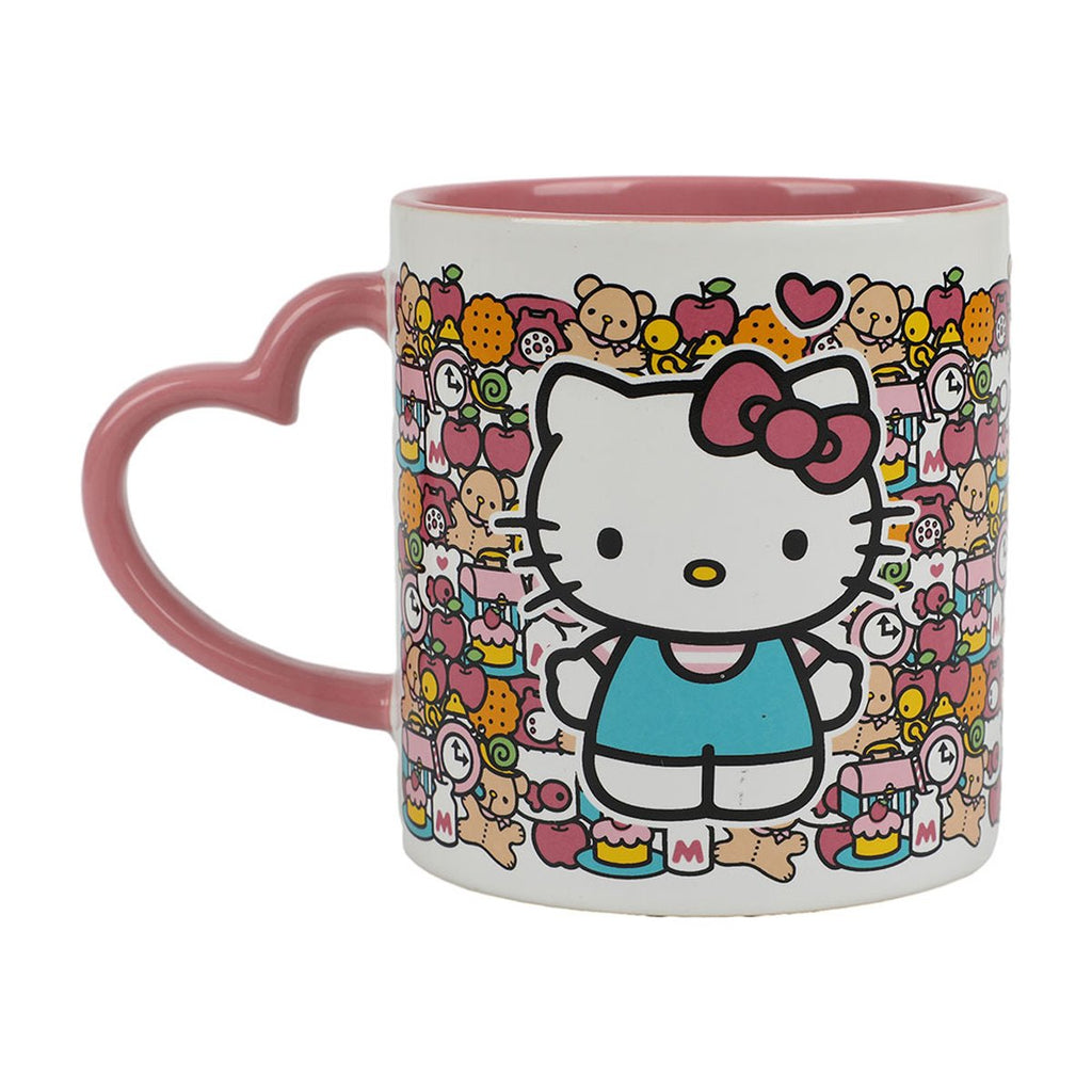 Hello Kitty Heart-Shaped Handle 16 oz. Ceramic Mug