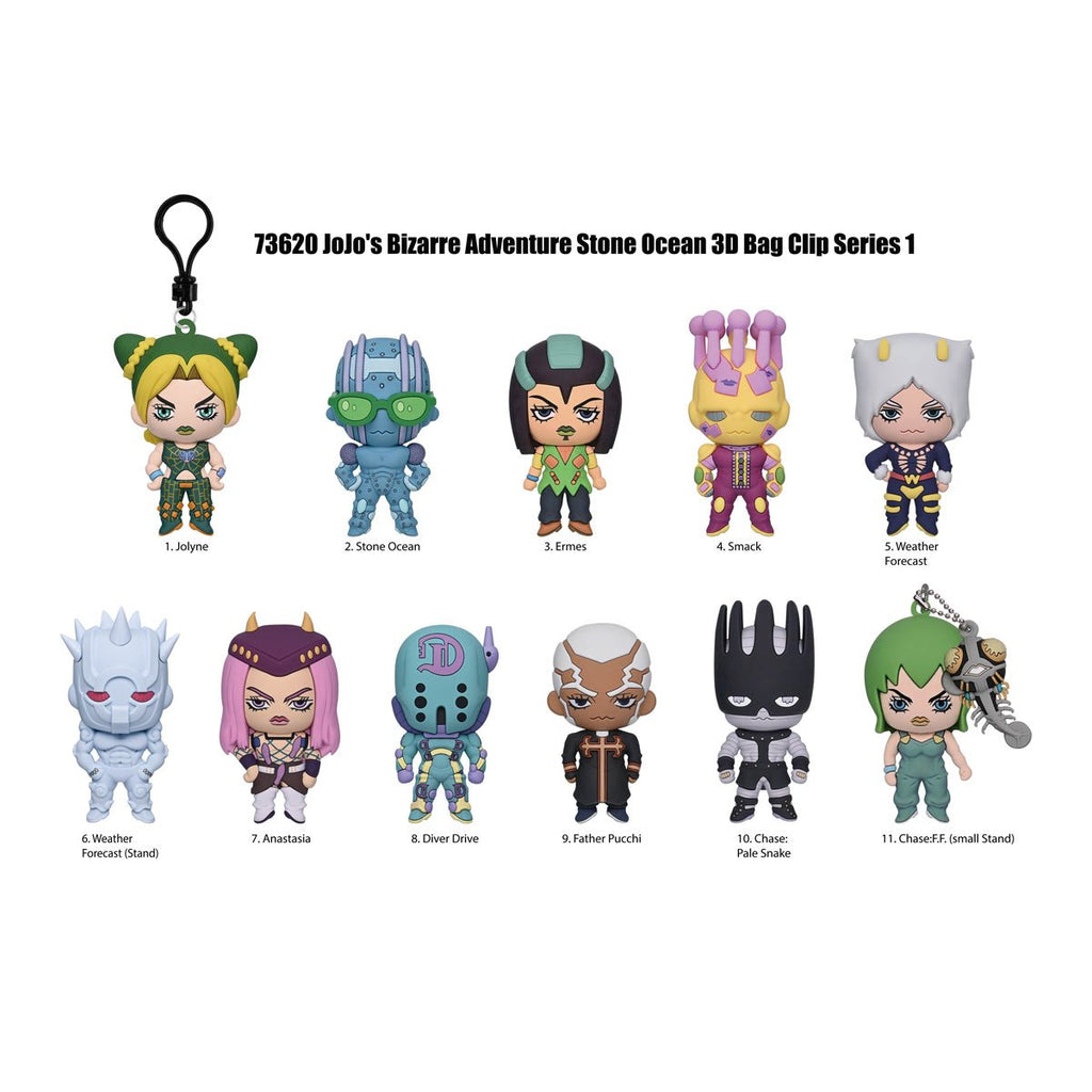 JoJos Bizarre Adventure: Stone Ocean 3D Foam Bag Clip Display Case of 24
