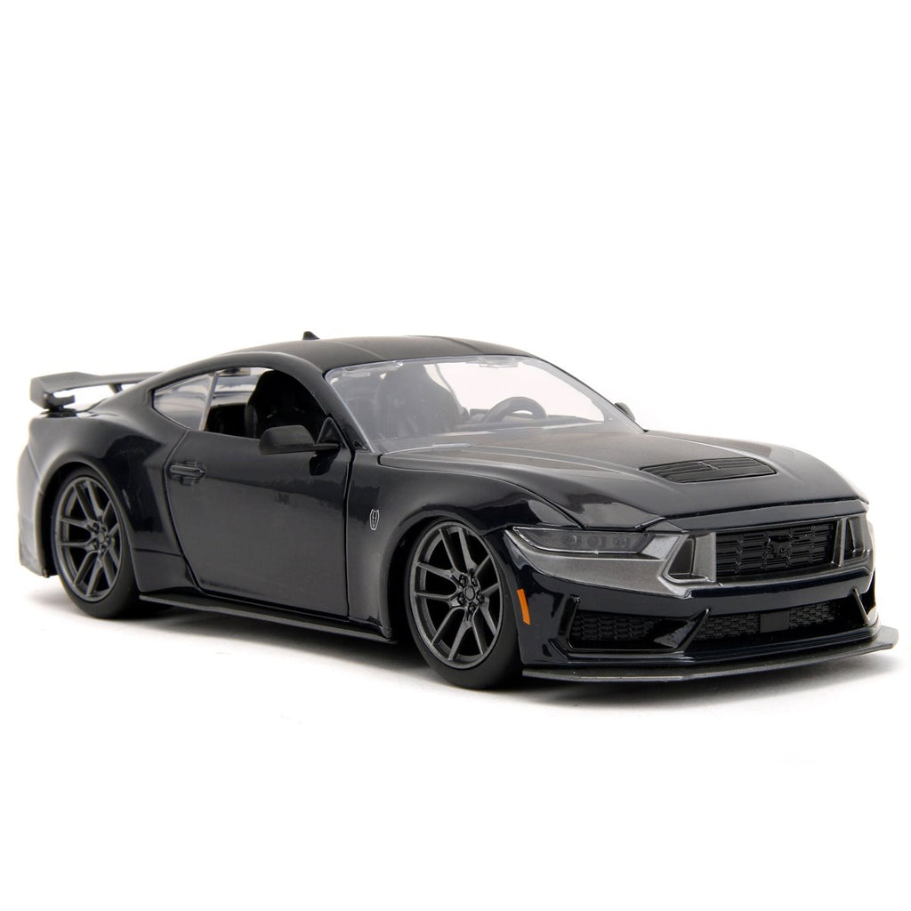 Bigtime Muscle 2024 Glossy Black Ford Mustang Dark Horse 1:24 Scale Die-Cast Metal Vehicle