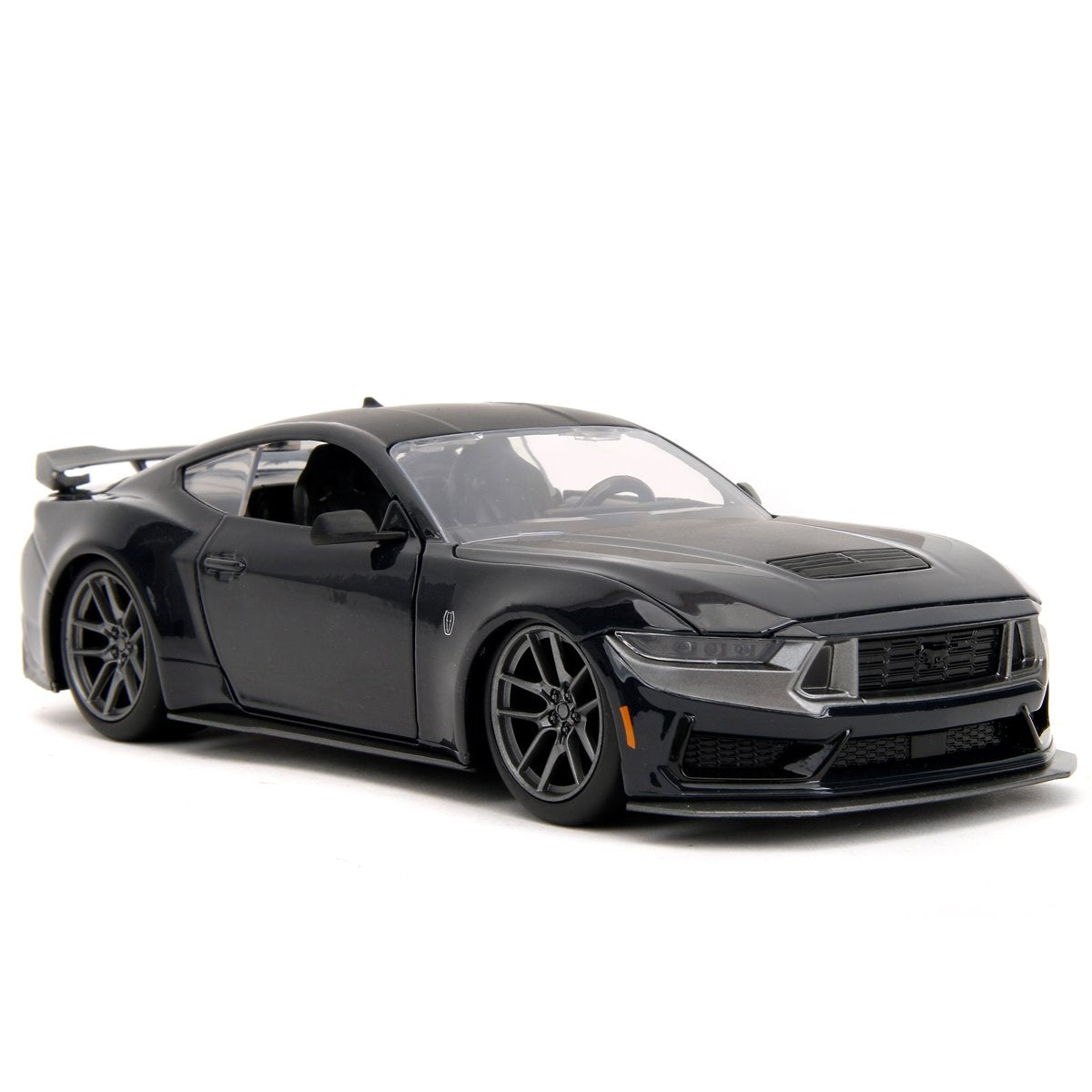 Bigtime Muscle 2024 Glossy Black Ford Mustang Dark Horse 1:24 Scale Die-Cast Metal Vehicle