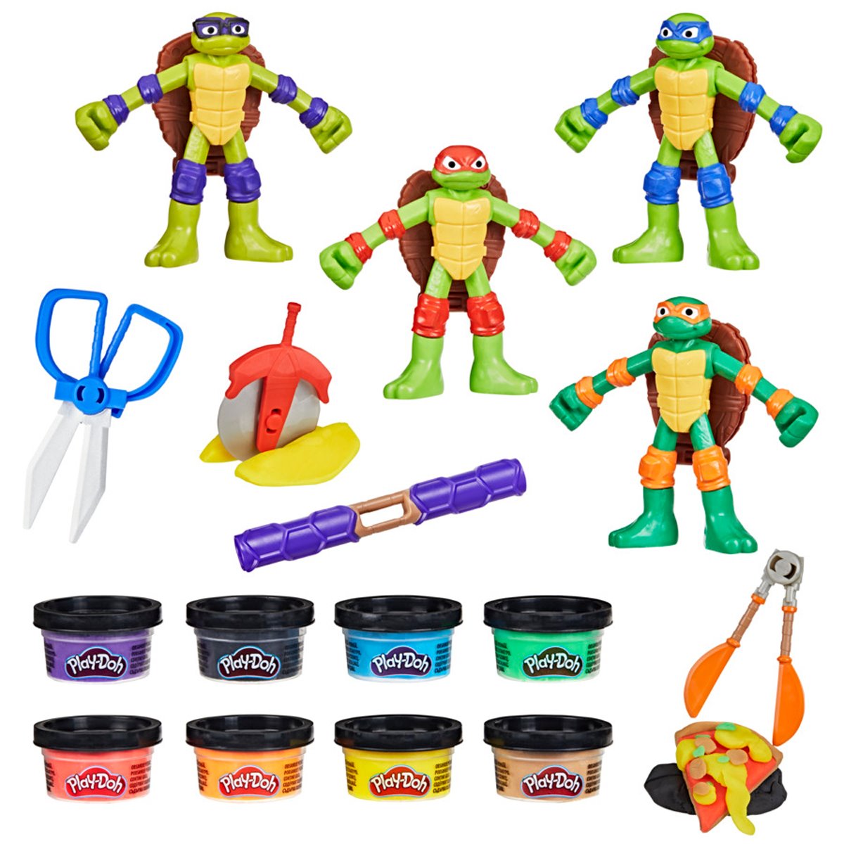 Teenage Mutant Ninja Turtles Play-Doh Cowabunga Creations Bendy 4-Inch Action Figures Set