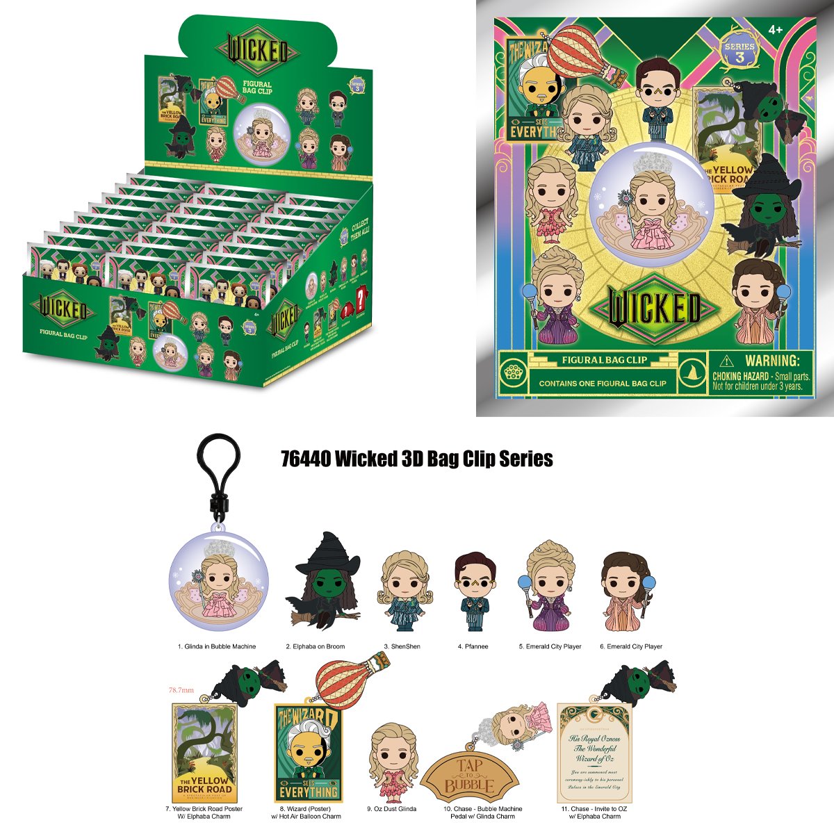 Wicked Series 3 3D Foam Bag Clip Random 6-Pack