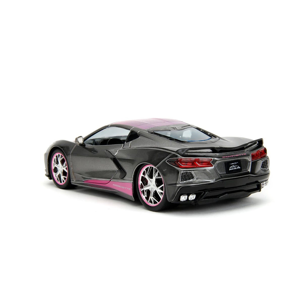 Pink Slips 2020 Corvette Stingray with Base 1:24 Scale Die-Cast Metal Vehicle