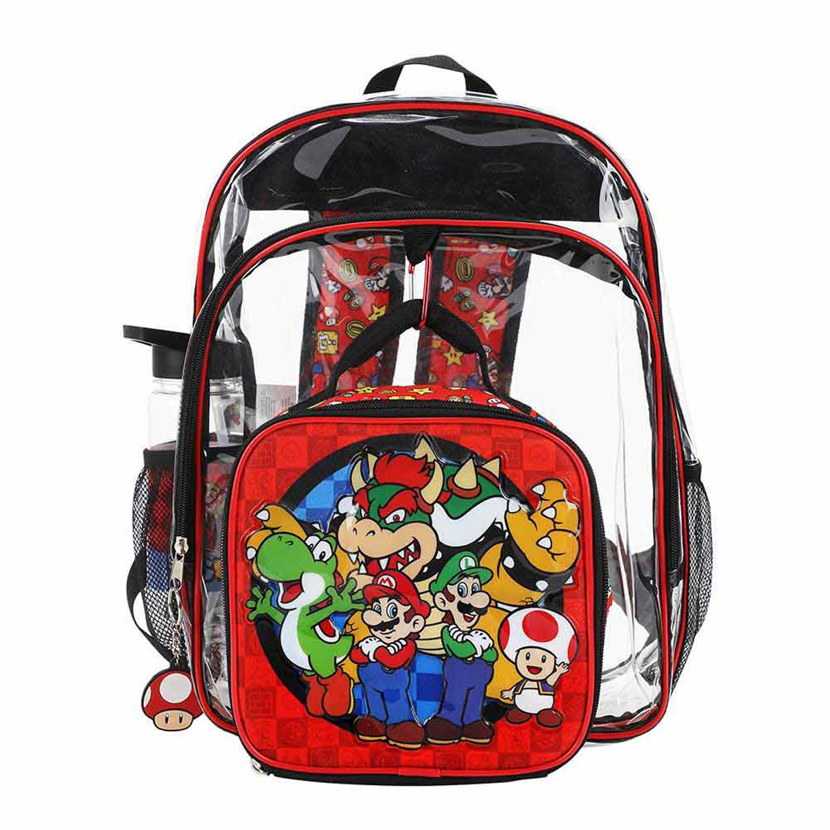 Super Mario Bros. Icons Clear Youth Backpack 5-Piece Set