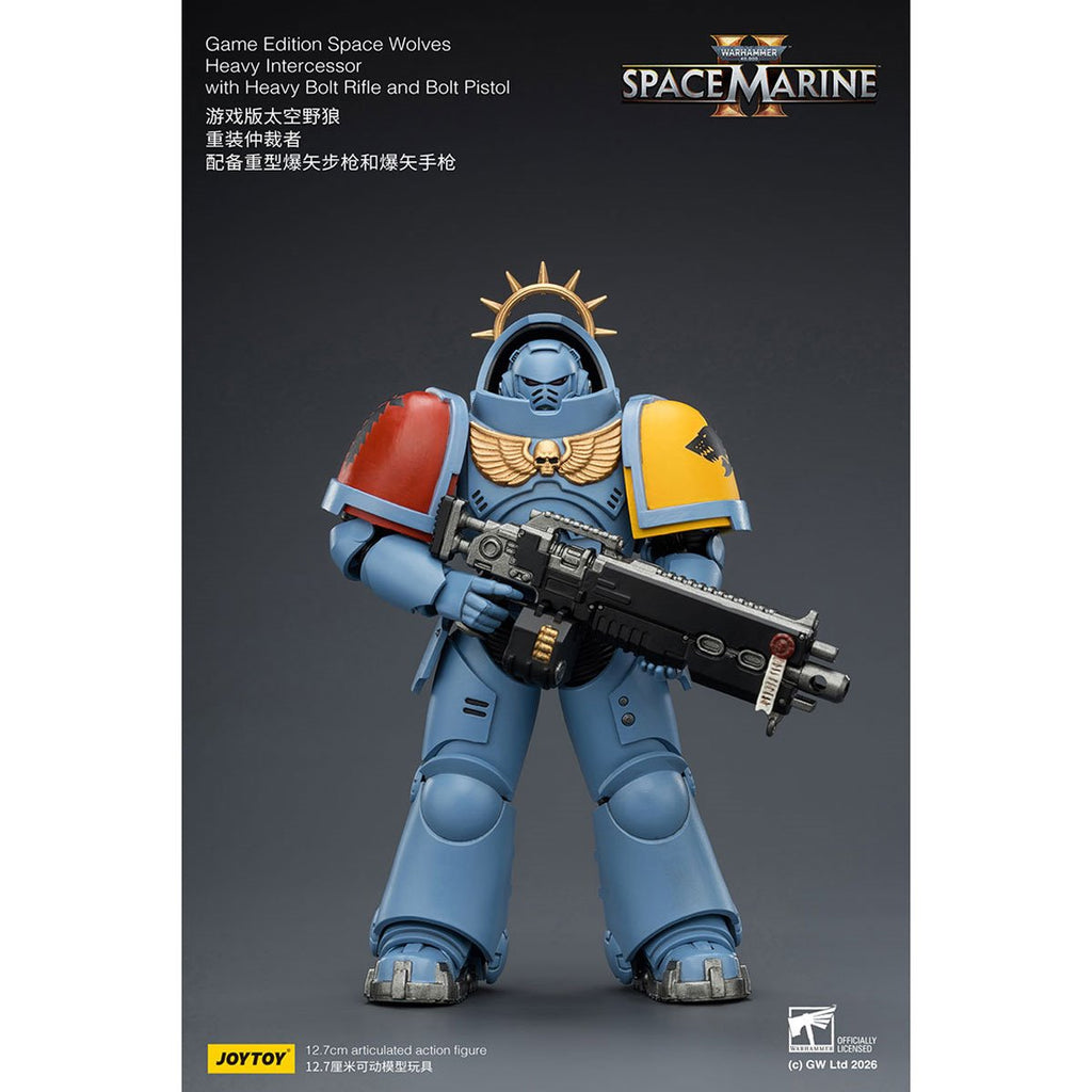 Joy Toy Warhammer 40,000 Space Marines Game Edition Space Wolves Intercessor Rifle & Pistol 1:18 Scale Action Figure