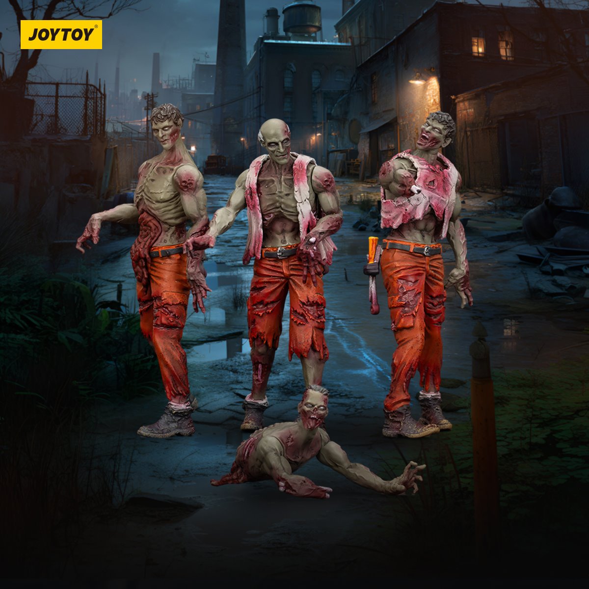 Joy Toy Dark Source Zombie Mechanic Team 1:25 Scale Action Figure 4-Pack