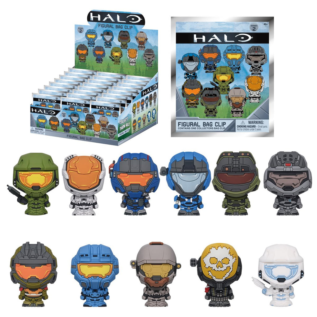 Halo Series 2 3D Foam Bag Clip Display Case of 24