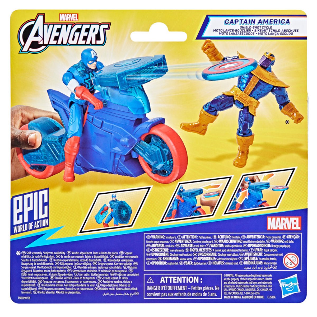 Avengers Epic World of Action Captain America Shield-Shot Cycle Vehicle