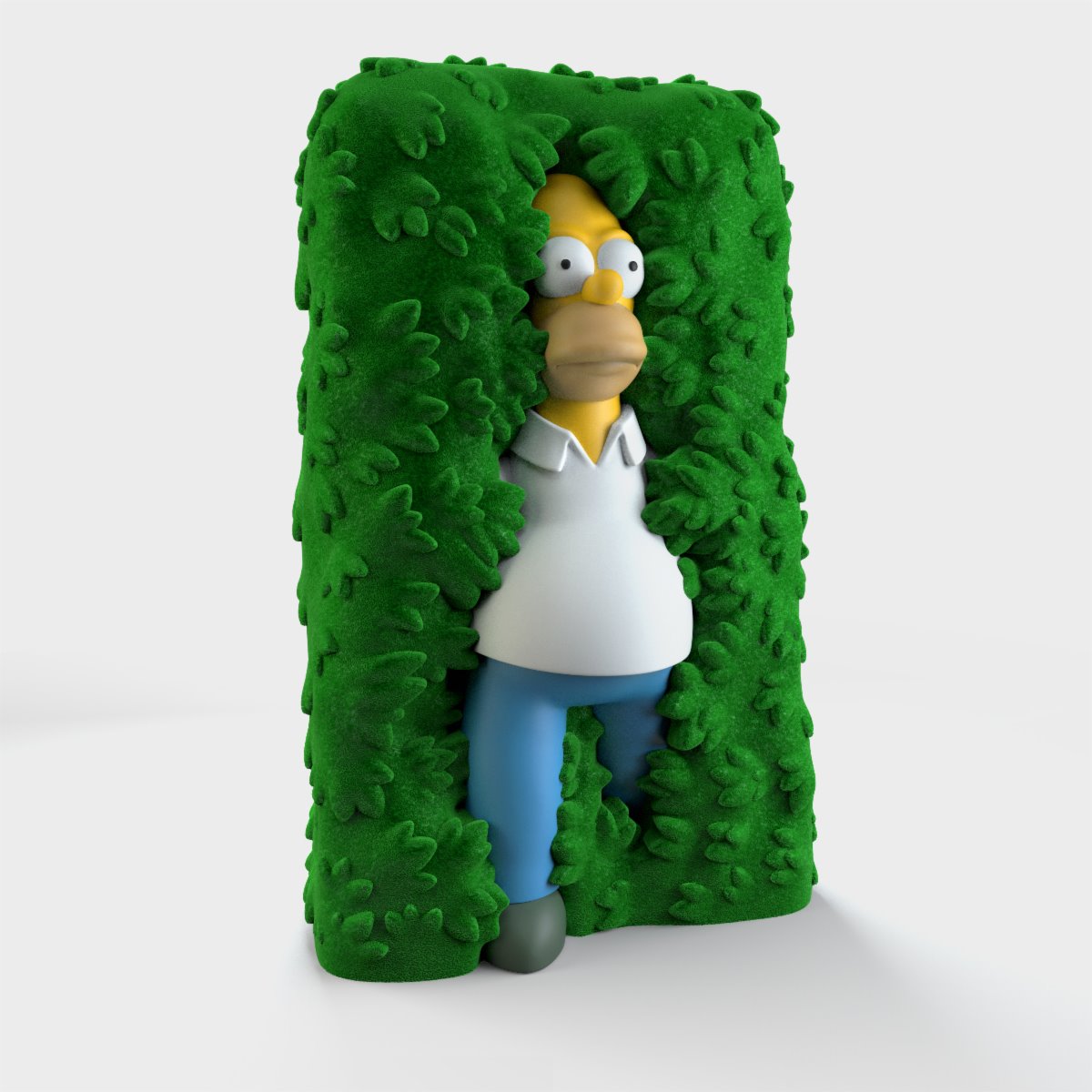 The Simpsons Homer in Hedge 36-Inch Flocked Art Giant