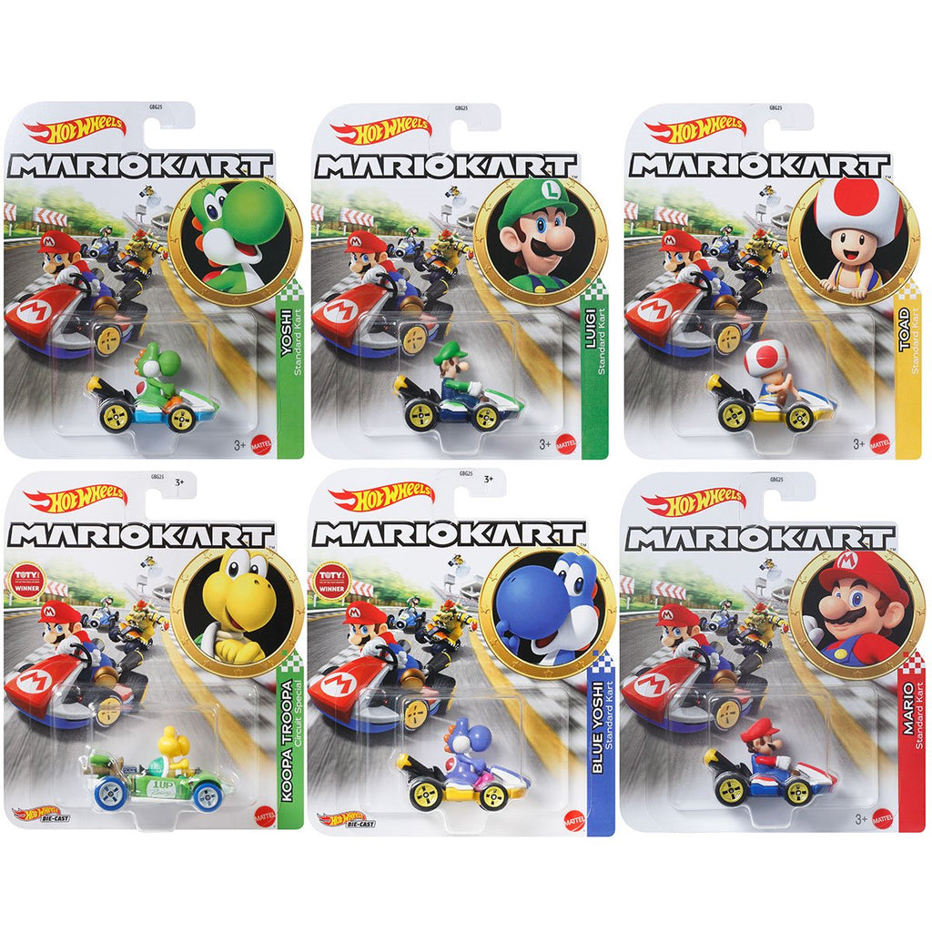 Mario Kart Hot Wheels 2026 Mix 6 Vehicle Case of 8