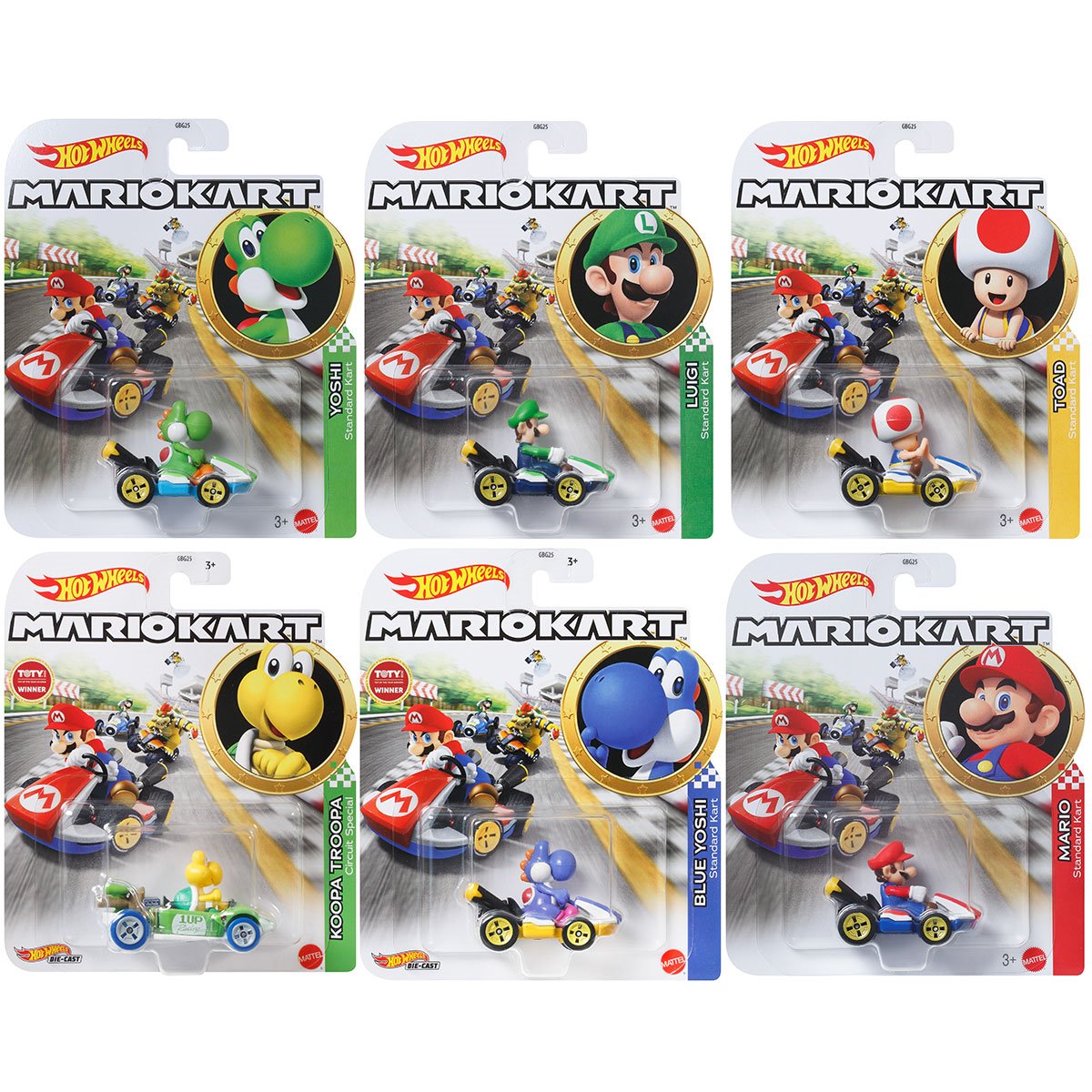 Mario Kart Hot Wheels 2026 Mix 6 Vehicle Case of 8