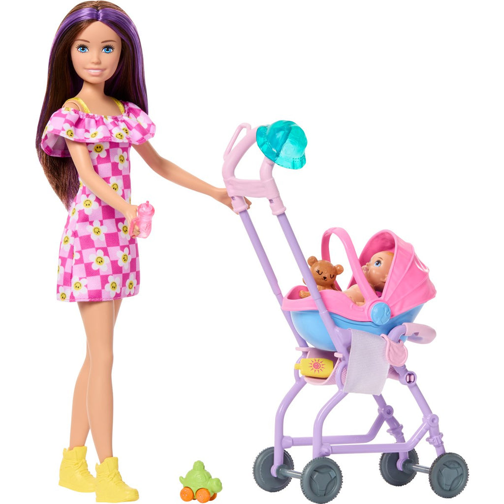 Barbie Family & Friends Playset and Doll Case of 3