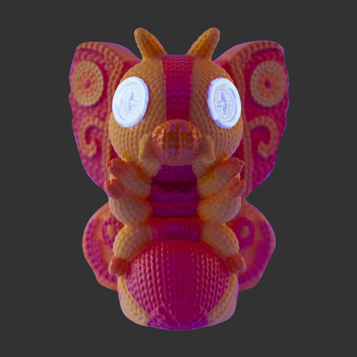 Godzilla Mothra #342 Flame Glow-in-the-Dark Handmade By Robots Vinyl Figure