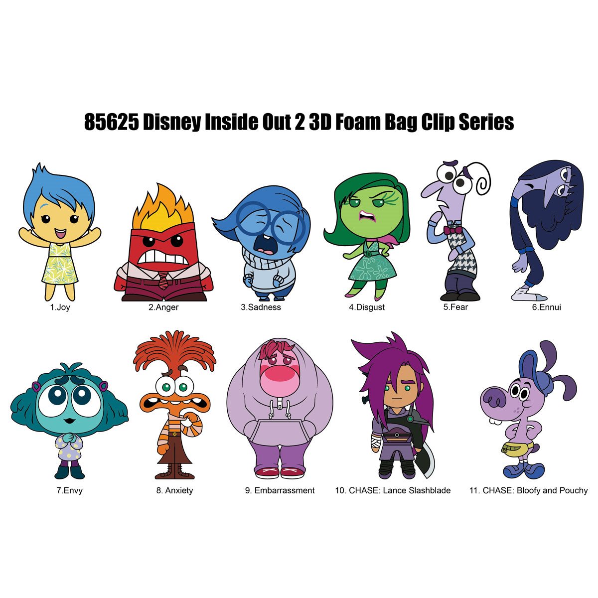 Inside Out Series 2 3D Foam Bag Clip Random 6-Pack
