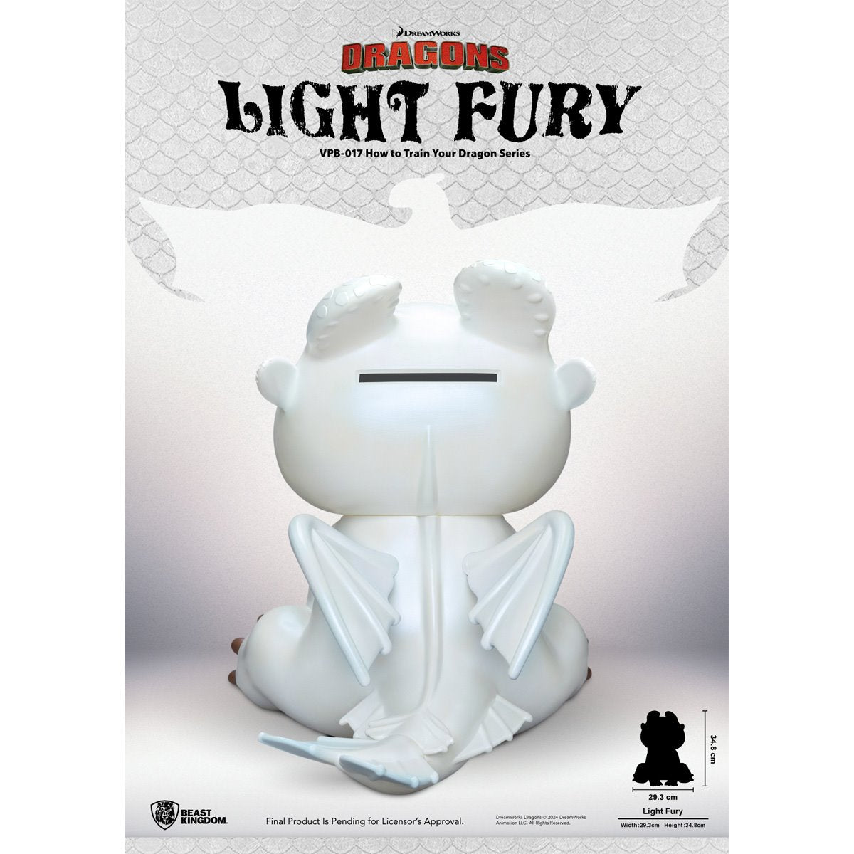 How to Train Your Dragon Light Fury VPB-017 Large Vinyl Piggy Bank
