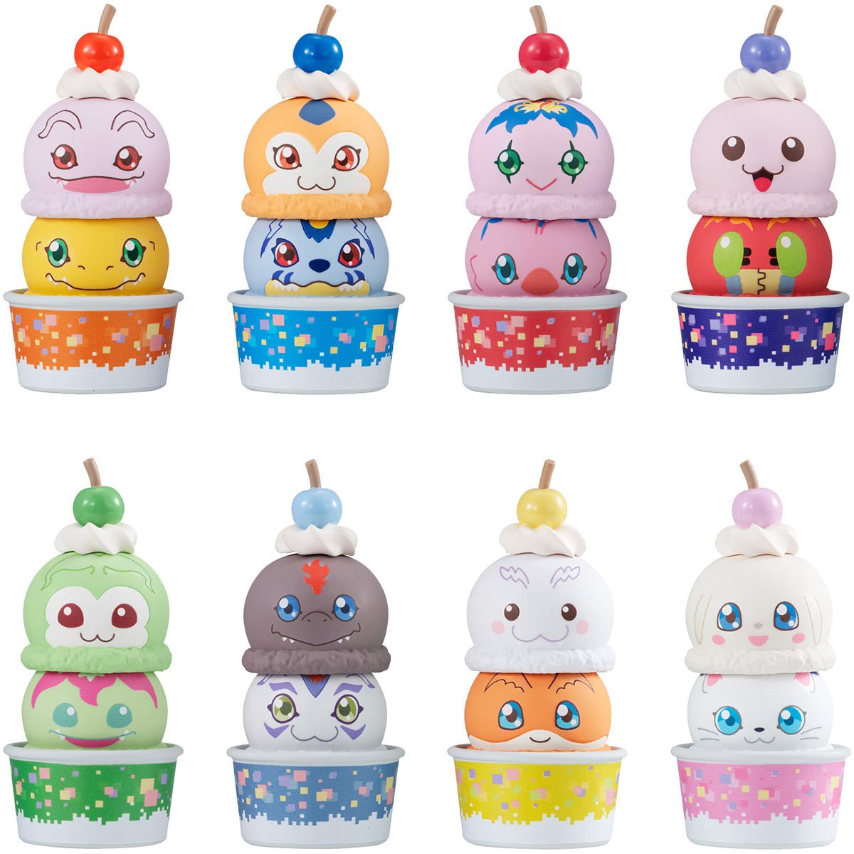 Digimon Adventure Stack Up and Change Tsumichen Mini-Figure Case of 8