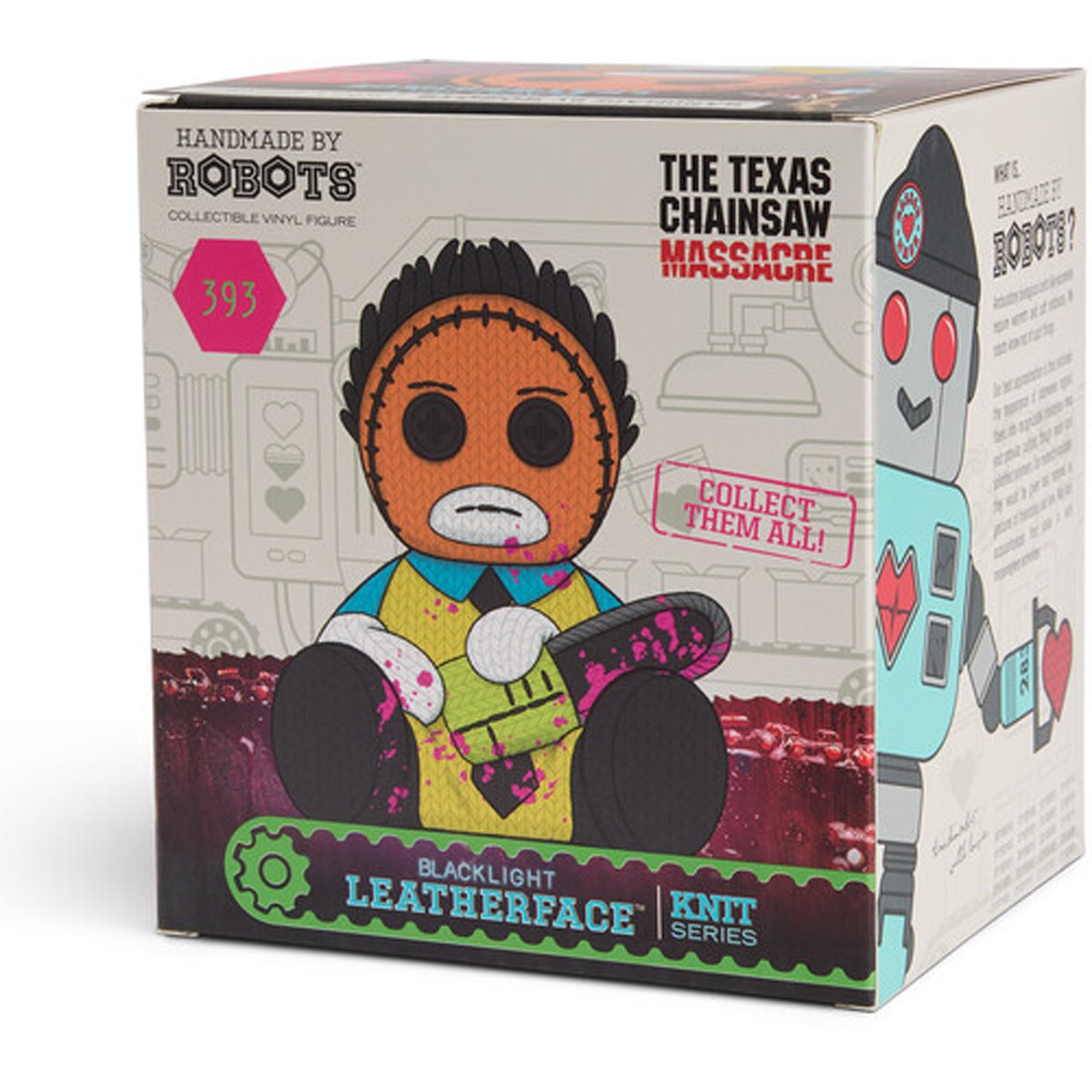 The Texas Chainsaw Massacre Leatherface #393 Blacklight Handmade By Robots Vinyl Figure