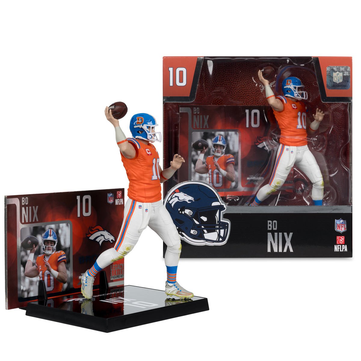 NFL SportsPicks 2025 Denver Broncos Bo Nix Classic Jersey 7-Inch Posed Figure