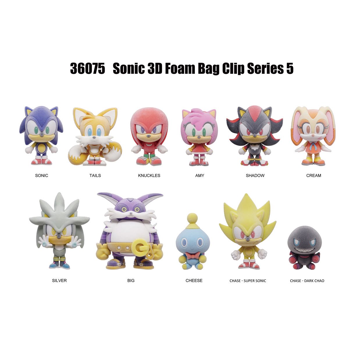 Sonic the Hedgehog Series 5 3D Foam Bag Clip Random 6-Pack