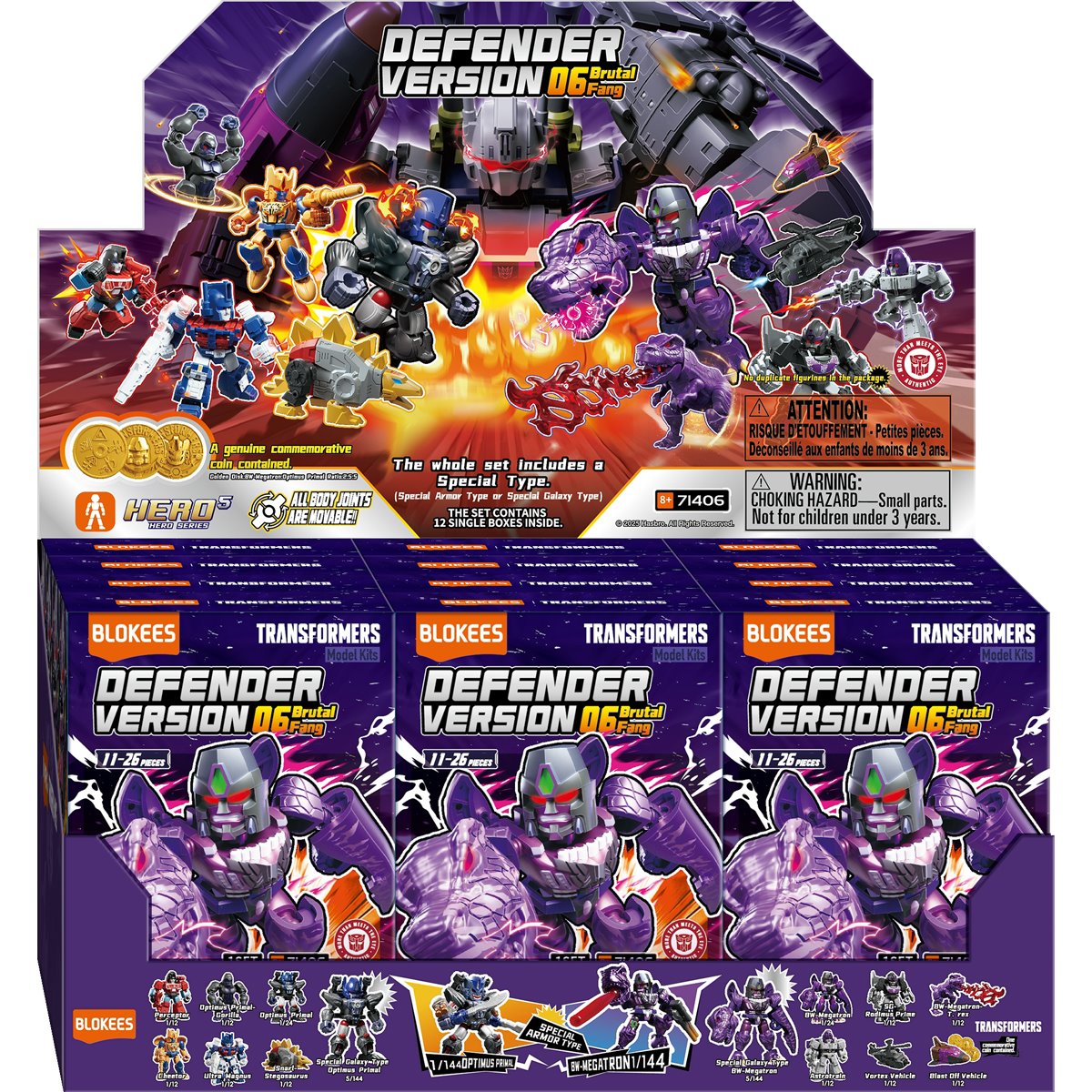 Transformers Defender Version 06 Brutal Fang Mini Model Kit Display of 12