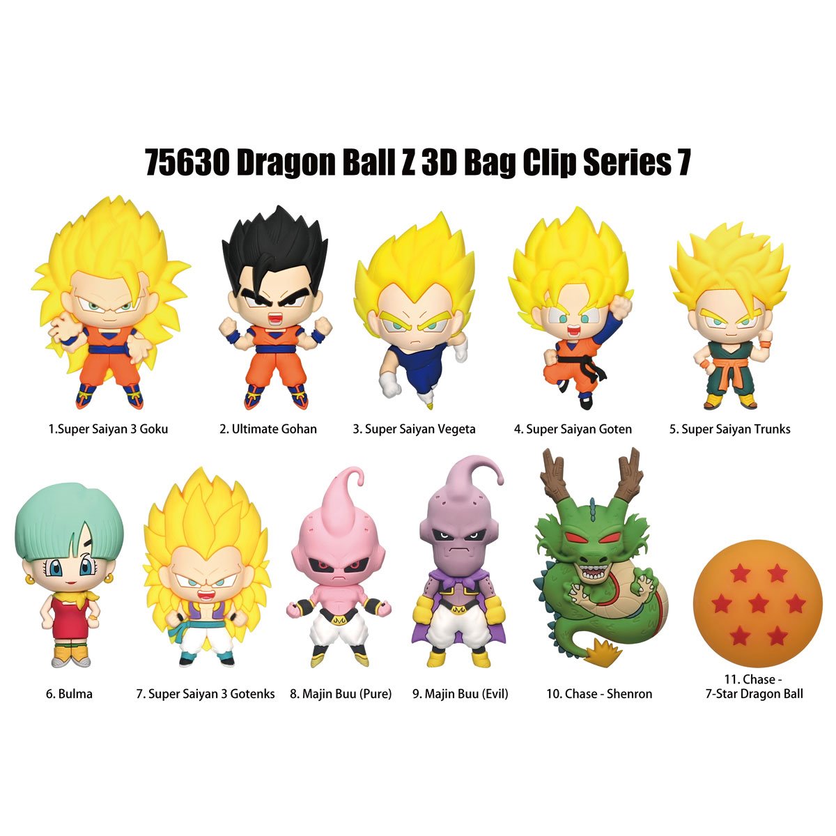 Dragon Ball Z Series 7 3D Foam Bag Clip Random 6-Pack