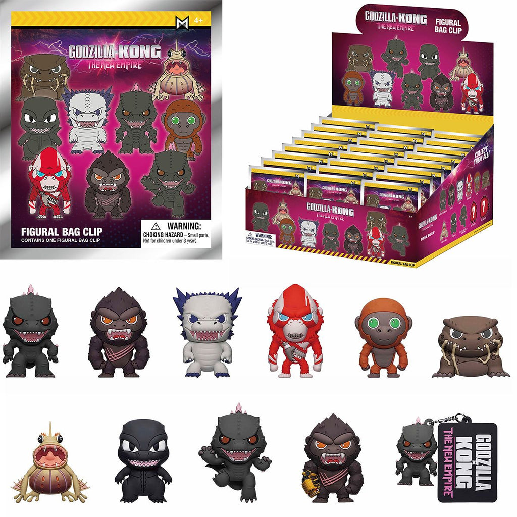 Godzilla x Kong: The New Empire 3D Foam Bag Clip Display Case of 24