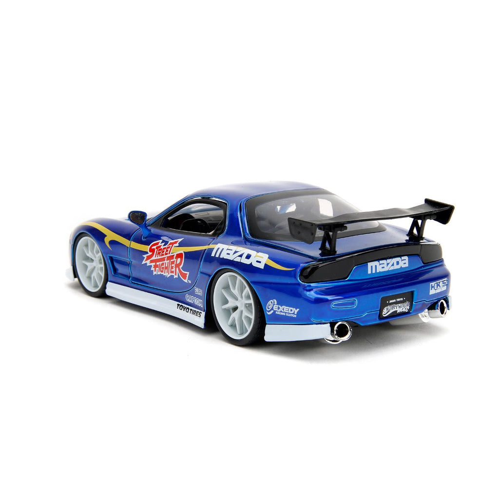 Hollywood Rides Street Fighter Chun-Li 1993 Mazda RX-7 1:24 Scale Die-Cast Metal Vehicle with Figure