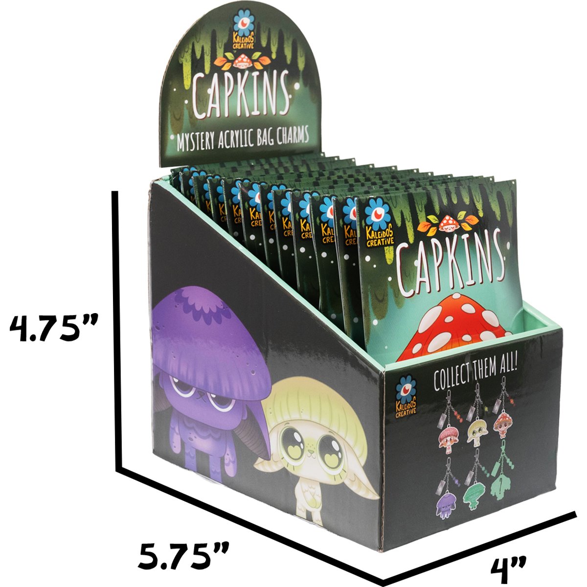 Capkins Mystery Box Acrylic Bag Charm Case of 12